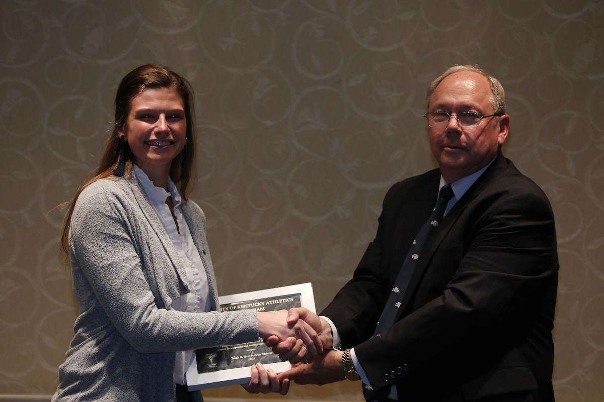 Morgan Duerr.

Frank G. Ham Society of Character induction.

Photo by Quinn Foster | UK Athletics