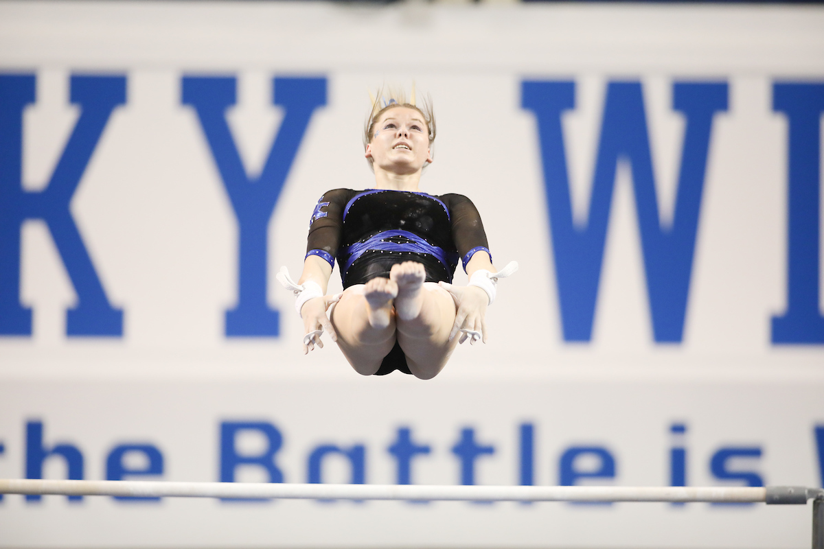 ELLA WARREN.

The University of Kentucky gymnastics team defeats Missouri on Friday, February 23, 2018 at Memorial Coliseum in Lexington, Ky.

Photo by Elliott Hess | UK Athletics