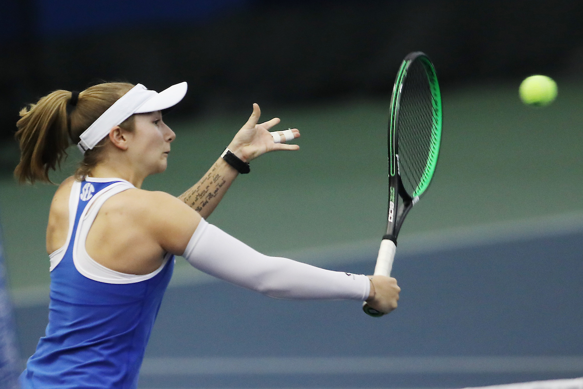 Tiphanie Fiquet.

Kentucky women's tennis hosts Indiana

Photo by Quinn Foster | UK Athletics