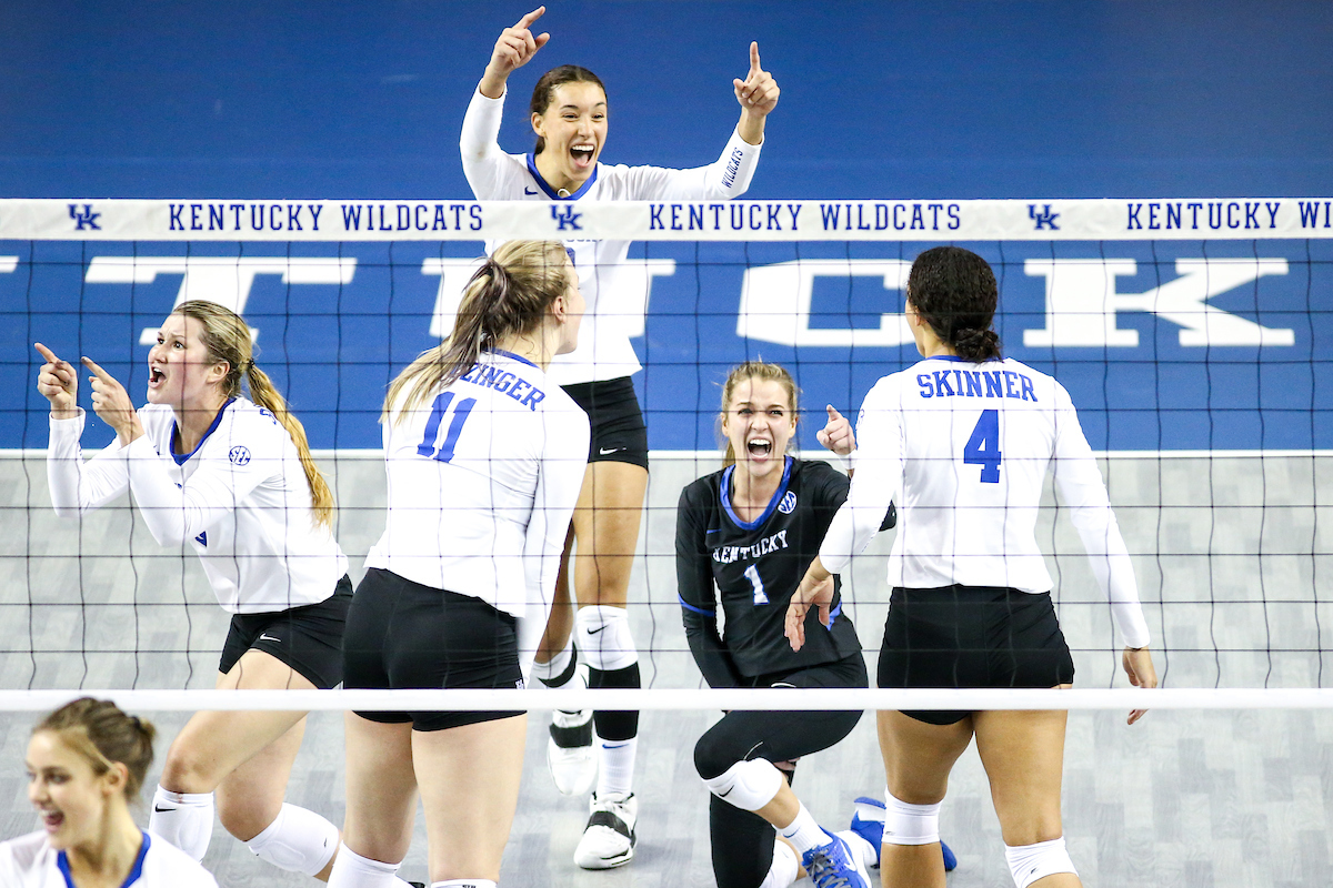 Celebration. 

Volleyball Blue White Match.

Photo by Eddie Justice | UK Athletics
