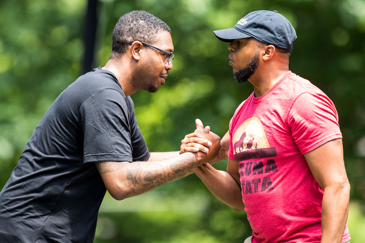 Erik Daniels. Devine Cariama.

Walk Forward Lexington.

Photo by Chet White | UK Athletics