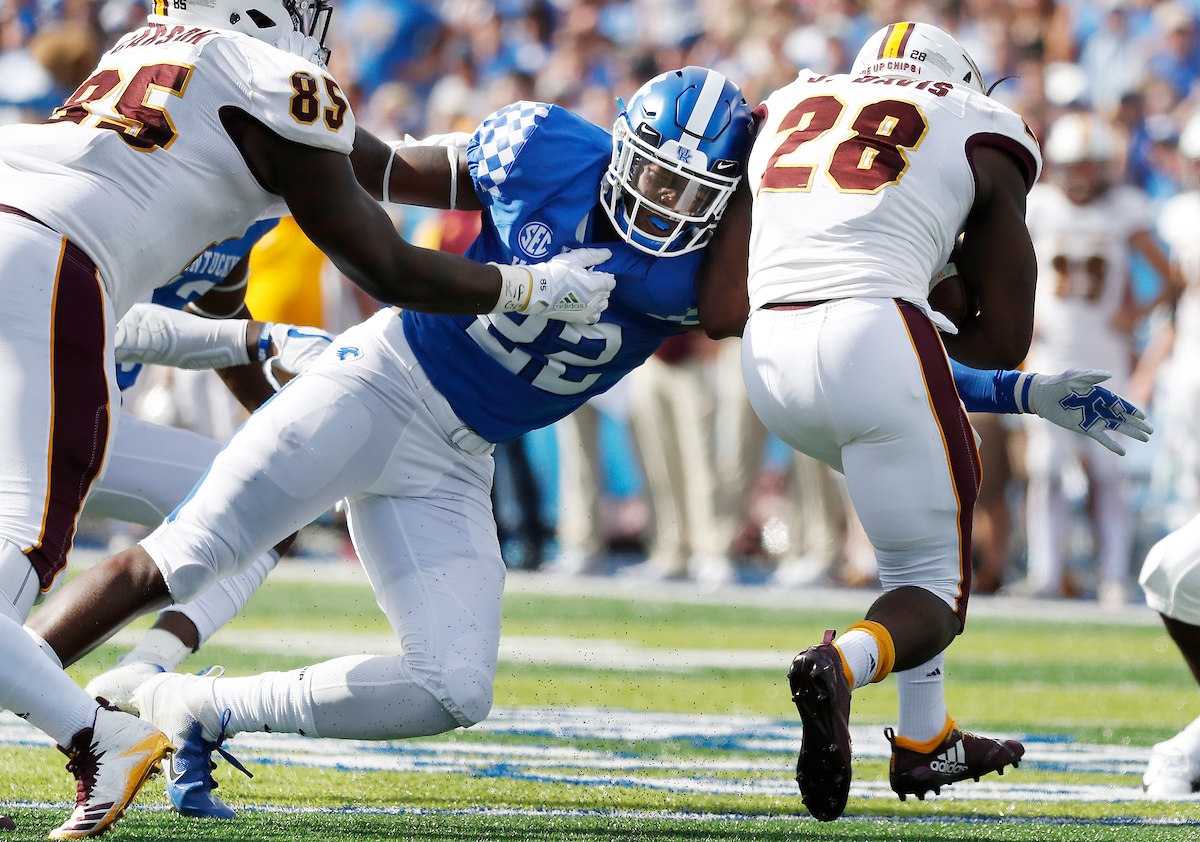 Chris Oats.

Kentucky beats Central Michigan 35-20.


Photo by Chet White | UK Athletics
