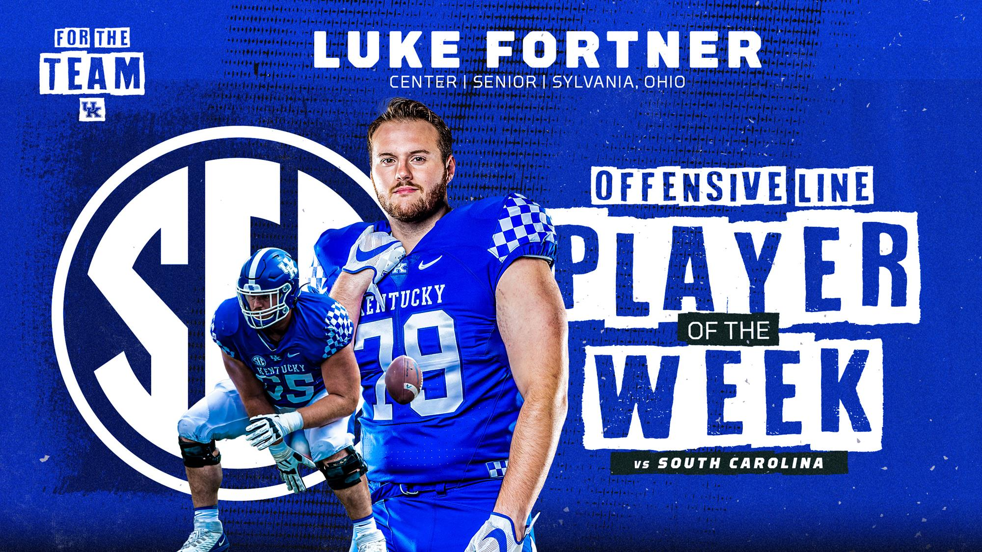 Luke Fortner Earns Second SEC Offensive Lineman of the Week Award