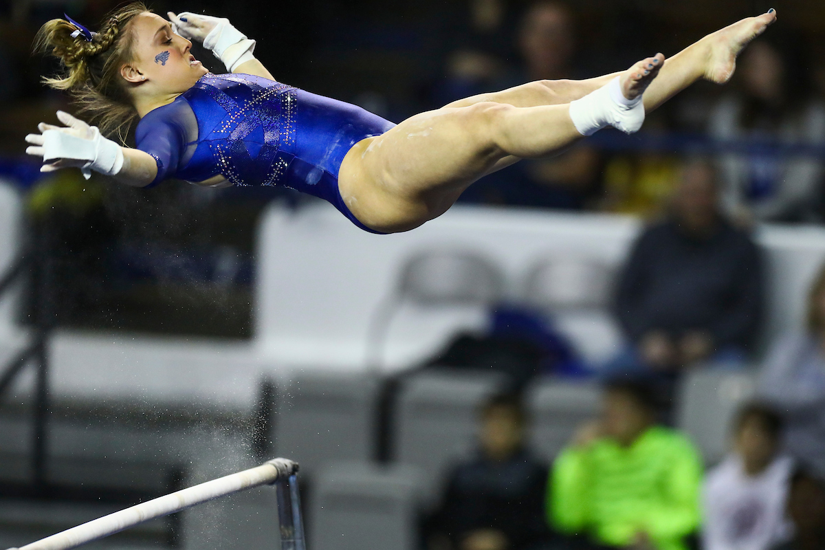 Raena Worley.

Gymnastics Blue-White Meet.

Photo by Chet White | UK Athletics