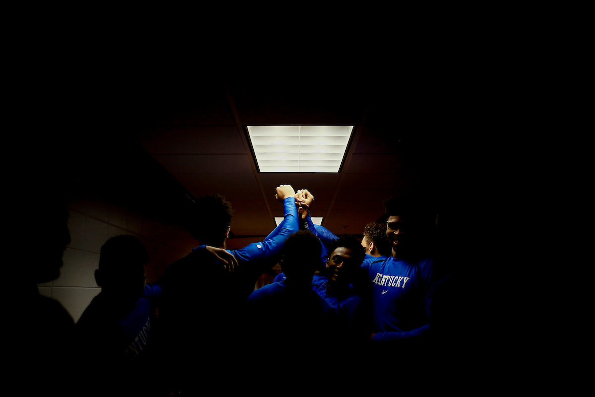 Team. Huddle.

Kentucky falls to Alabama 77-75 on Saturday, January 5, 2019, at Coleman Coliseum in Tuscaloosa, AL.

Photo by Chet White | UK Athletics