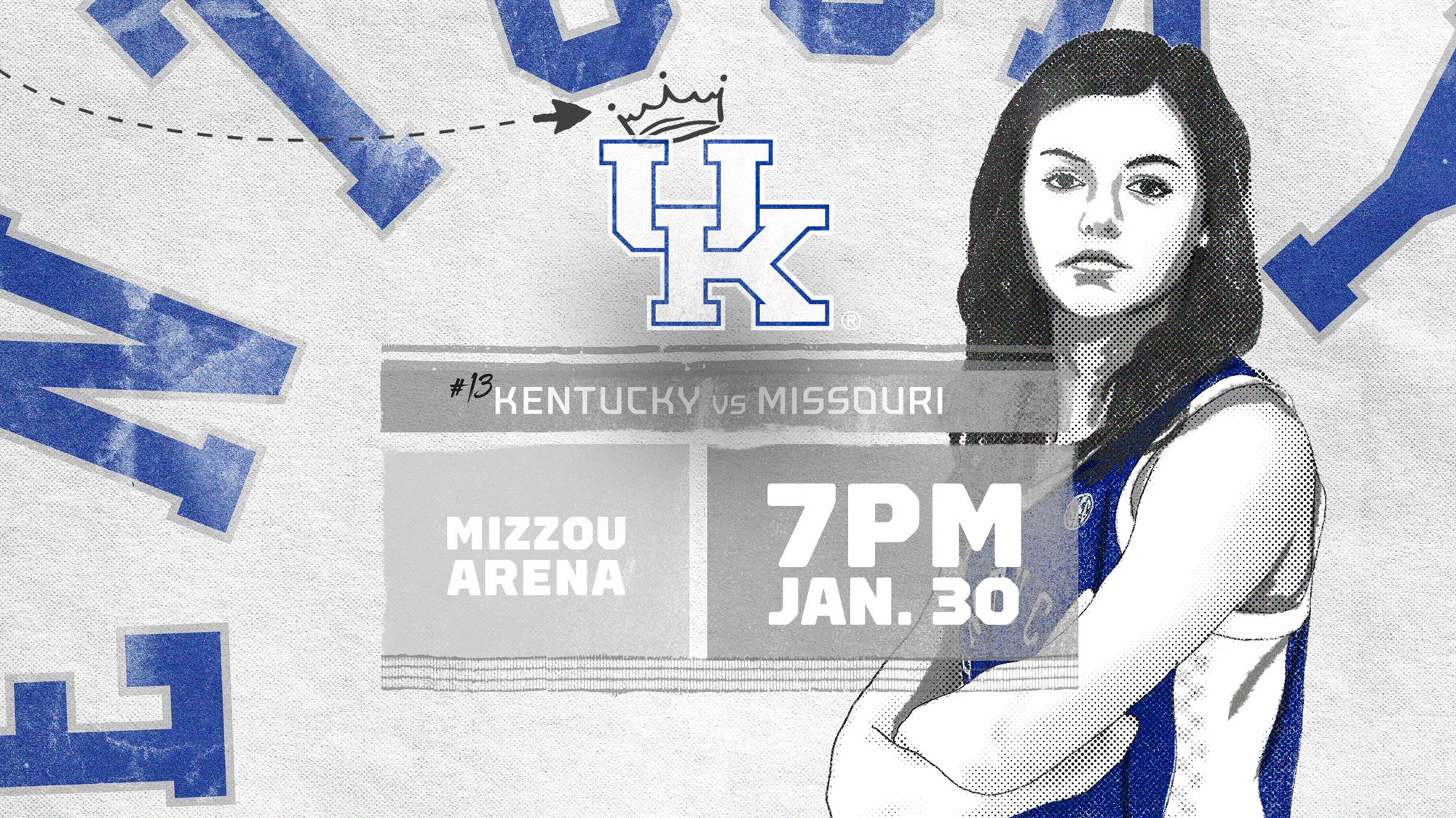 No. 13 Kentucky Travels to Missouri Thursday