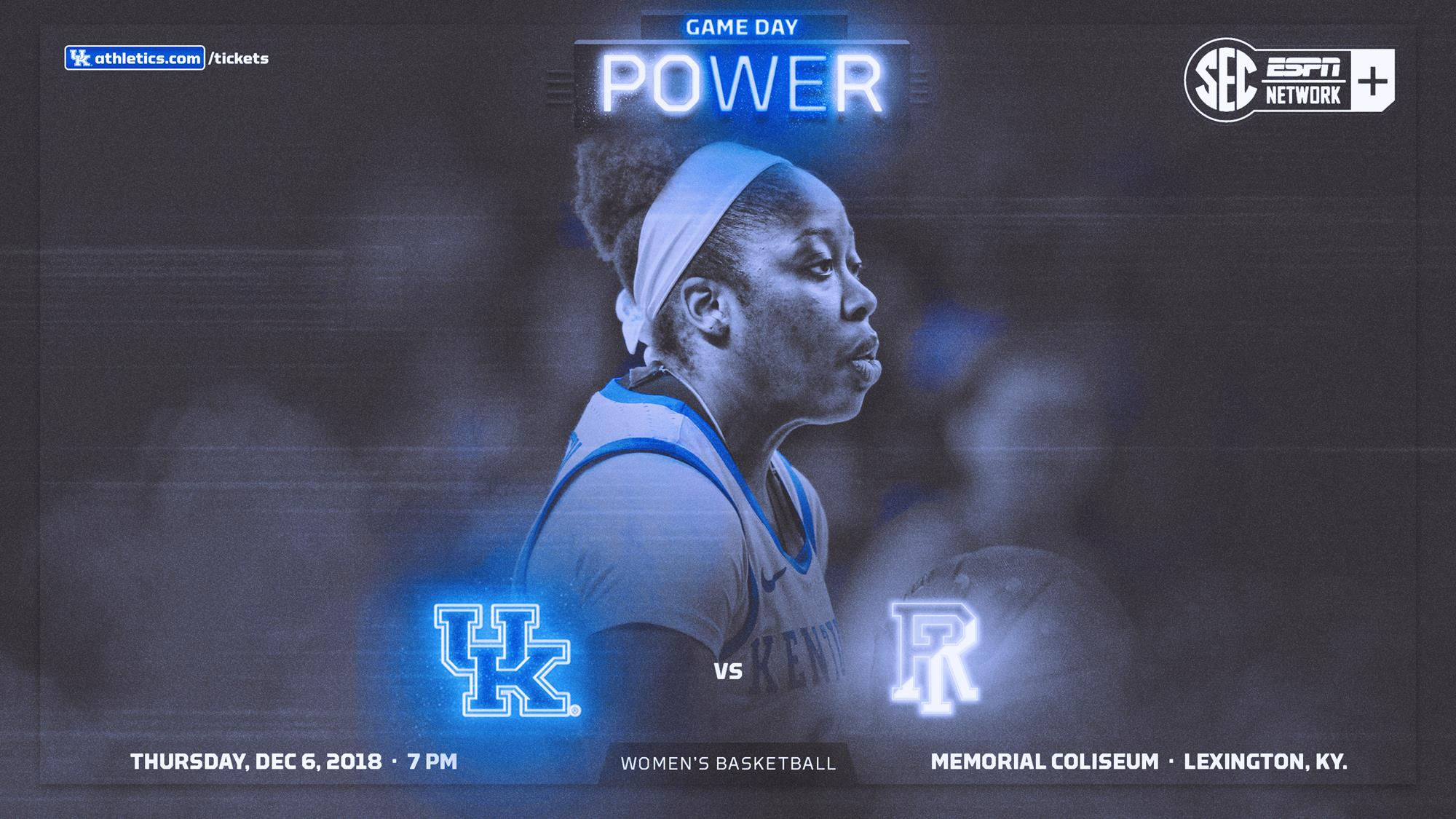 No. 19 Kentucky Ends Home Stretch vs. Rhode Island Thursday