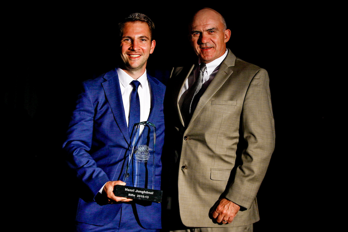 Henri Junghanel. Harry Mullins. 

UK Athletics Hall of Fame. 

Photo by Eddie Justice | UK Athletics