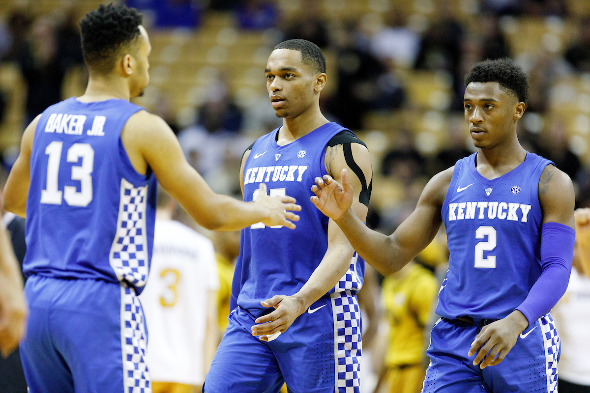 Ashton Hagans. Jemarl Baker. PJ Washington.


Kentucky beats Missouri, 66-58.

Photo by Elliott Hess | UK Athletics