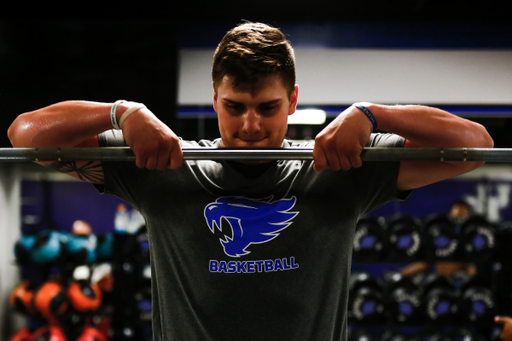 Nate Sestina. 

The Kentucky men's basketball team works out in their training facility during the summer. 

Photo by Eddie Justice | UK Athletics