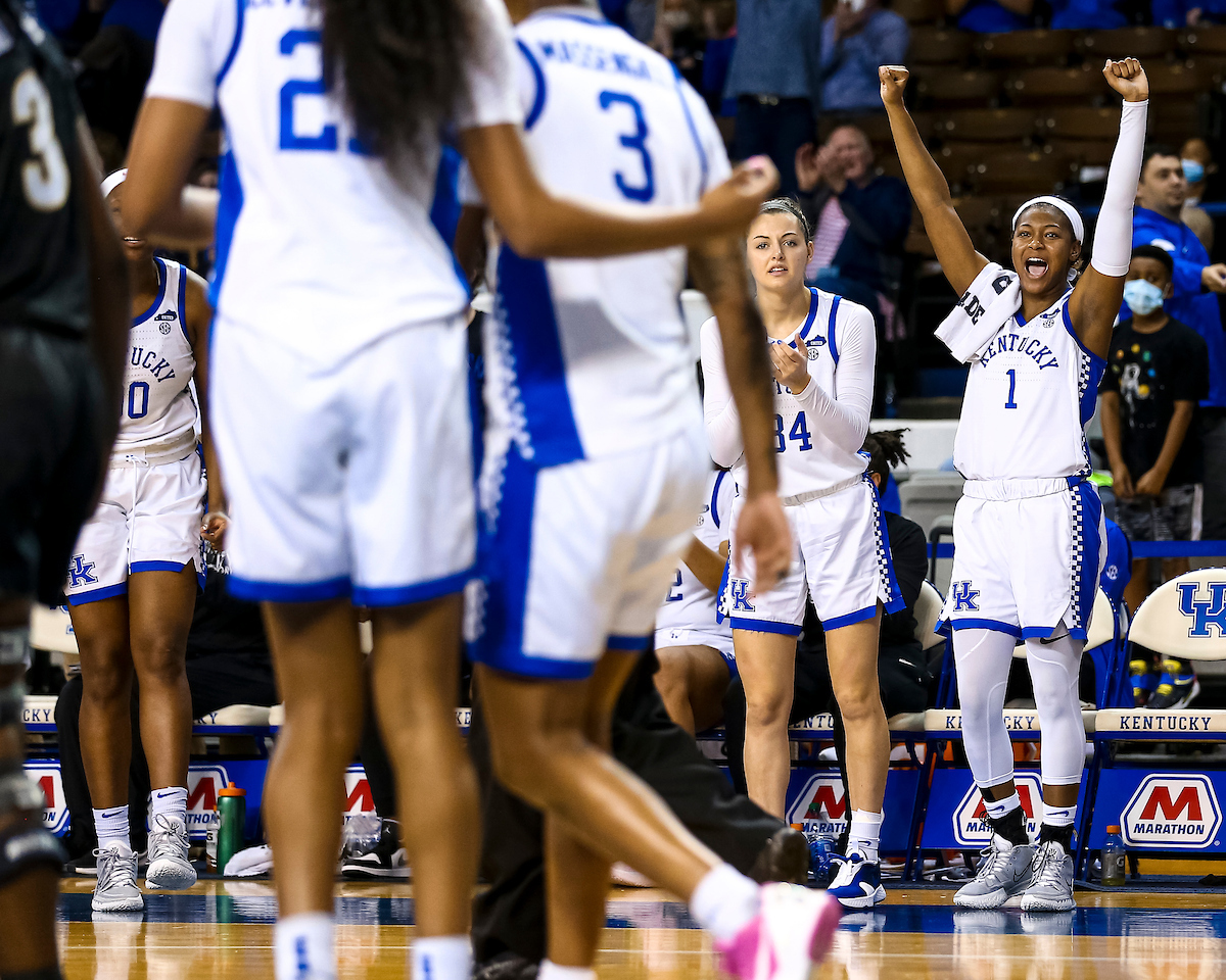 Robyn Benton. Celebration.

Kentucky beats Vanderbilt 69-65.

Photo by Eddie Justice | UK Athletics