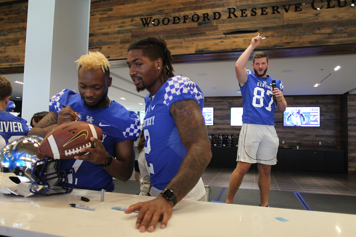 Mike Edwards. Dorian Baker. CJ Conrad.

Women's clinic hosted by Kentucky Football on July 28th, 2018 at Kroger Field in Lexington, Ky.

Photo by Quinlan Ulysses Foster I UK Athletics