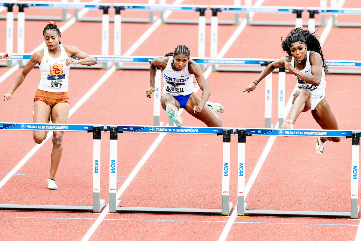 Masai Russell.

Day two. NCAA Track and Field Outdoor Championships.

Photo by Chet White | UK Athletics