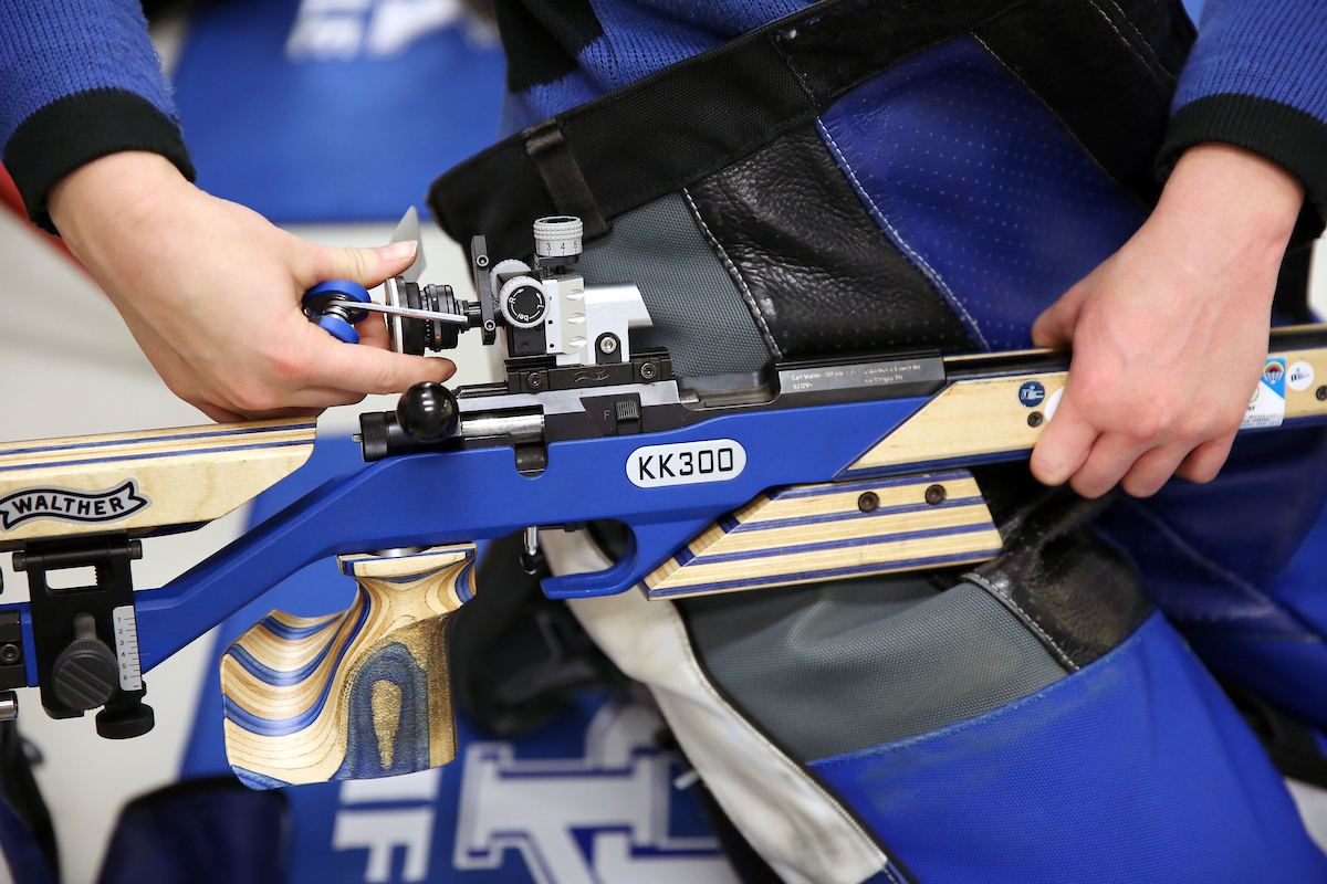Hanna Carr

Rifle competes against NC State on Friday, November 9, 2018 .

Photo by Britney Howard  | UK Athletics