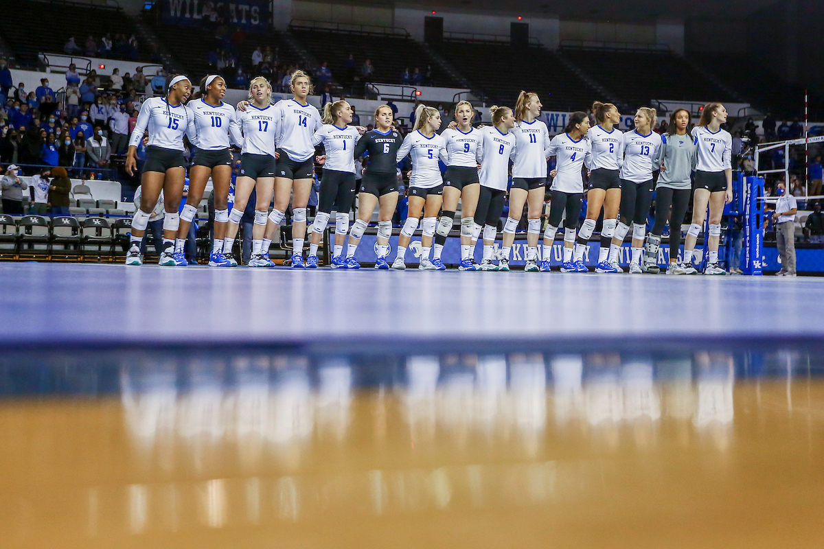 Team.

Kentucky sweeps Texas A&M 3 - 0.

Photo by Sarah Caputi | UK Athletics