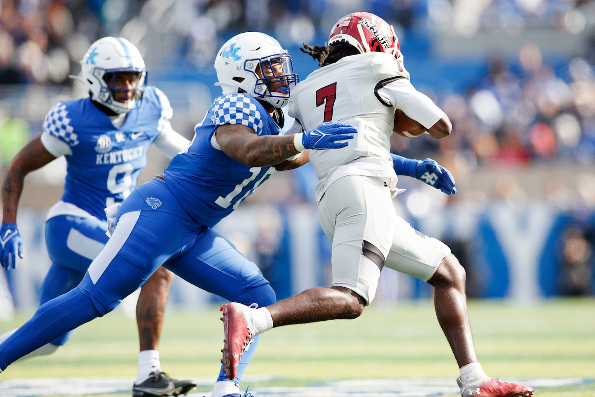 Jacquez Jones.

Kentucky beat New Mexico State 56-16.

Photo by Elliott Hess | UK Athletics