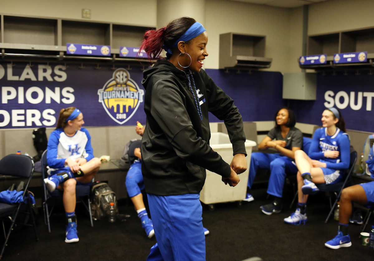 The University of Kentucky women's basketball team beat Alabama in the SEC Tournament on Thursday, March 1, 2018 at Bridgestone Arena in Nashville, TN.

Photo by Britney Howard | UK Athletics