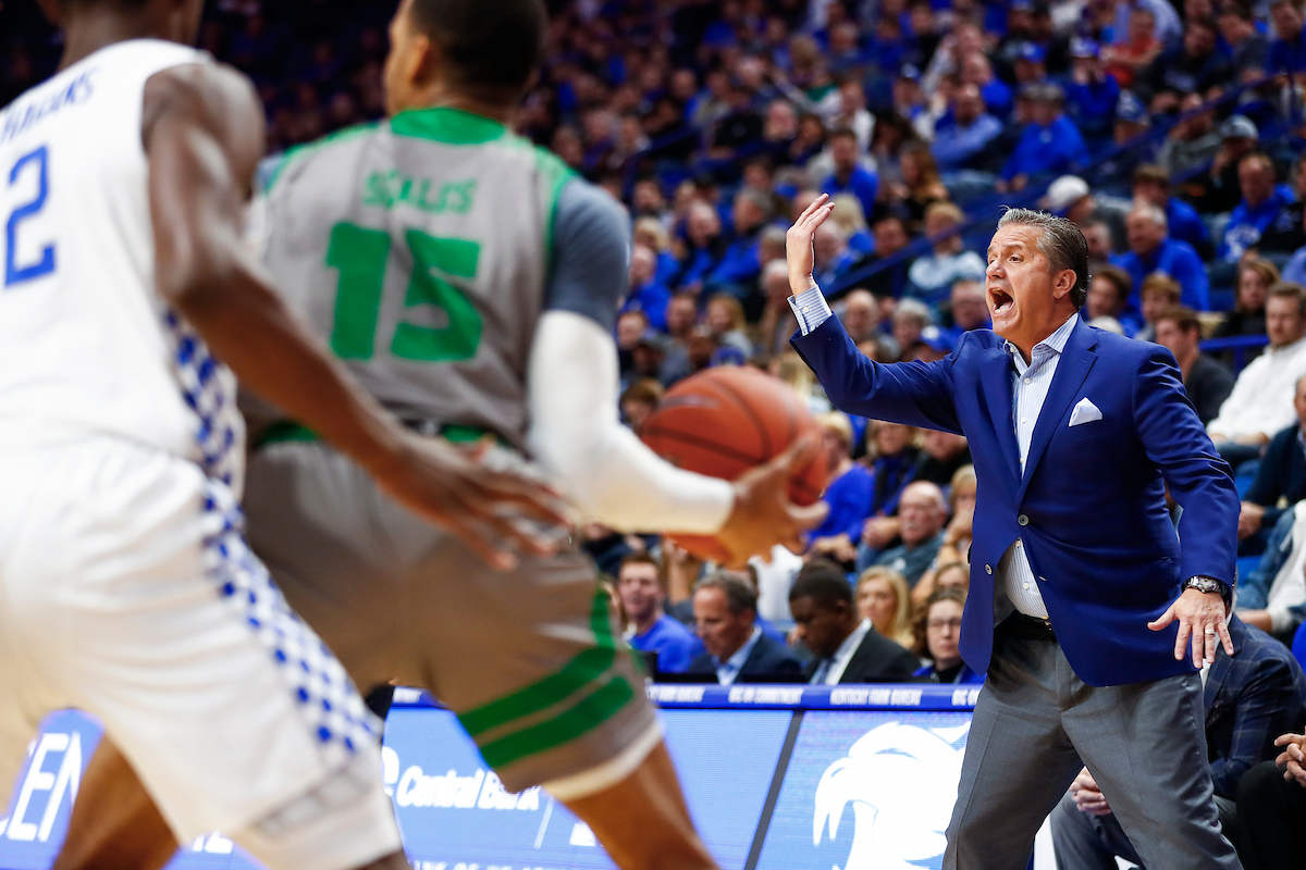 John Calipari.

Men's basketball beats North Dakota 96-58.

Photo by Chet White | UK Athletics
