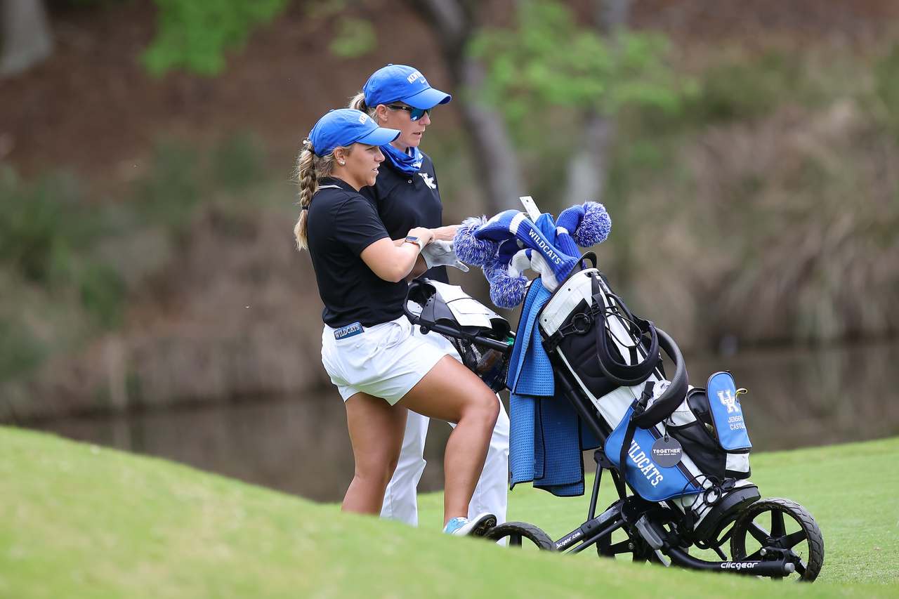 Golda Borst and Jensen Castle at the 2021 SEC Women's Golf Championship at Greystone Golf & Country Club in Birmingham, Alabama.

Photo by Jimmy Mitchell/SEC.
