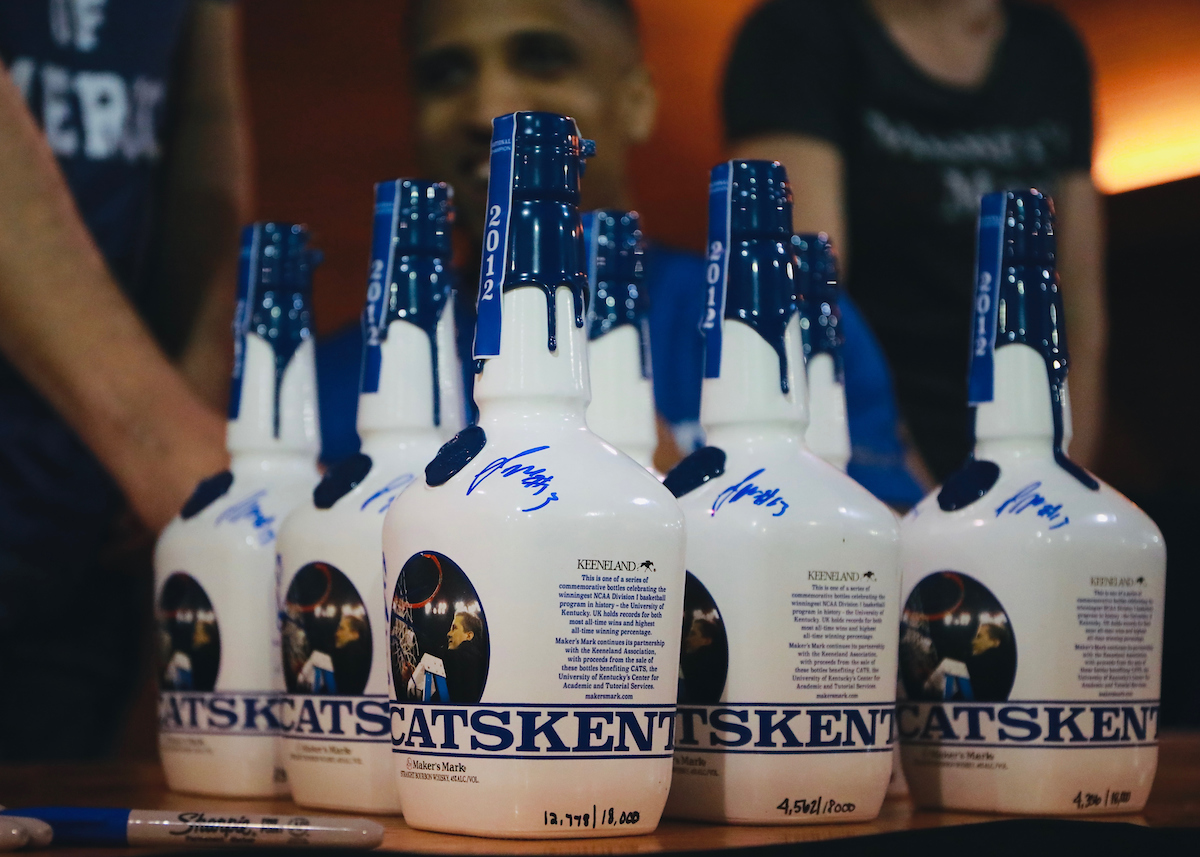 Members of the 2012 national championship team at the 2019 Maker's Mark Bottle signing event.

Photo by Noah J. Richter | UK Athletics