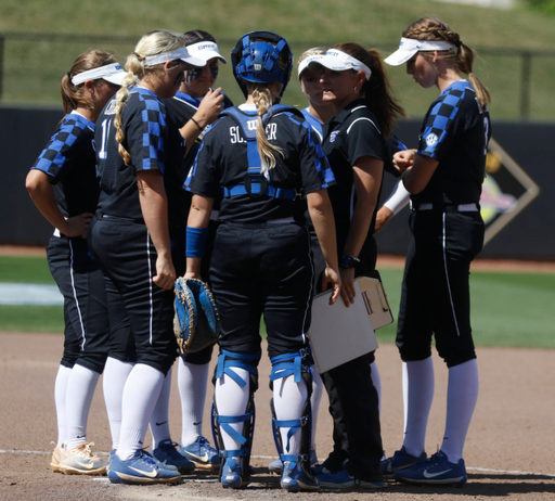 Images of the Kentucky softball team facing off against the University of Arkansas during the first round of the SEC softball tournament at the Mizzou Softball Stadium on Wednesday, May 9, 2018 in Columbia. 
