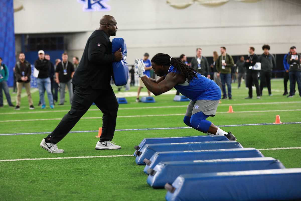 Adrian Middleton.

Pro Day for UK Football.

Photo by Jacob Noger | UK Athletics