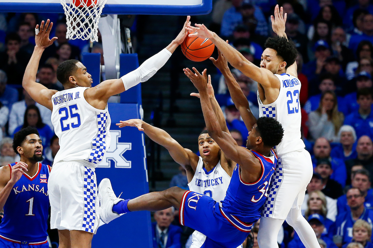 PJ Washington. EJ Montgomery. Keldon Johnson.

The UK men's basketball team beat Kansas 71-63 at Rupp Arena on Saturday, January 26, 2019.

Photo by Chet White| UK Athletics