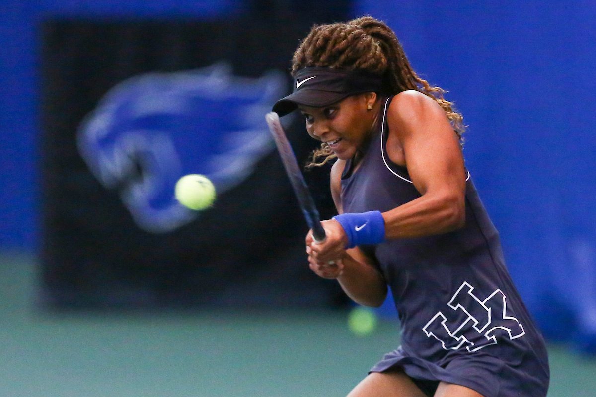 Lesedi Jacobs.

Kentucky beat Texas A&M 4-3.

Photo by Hannah Phillips | UK Athletics