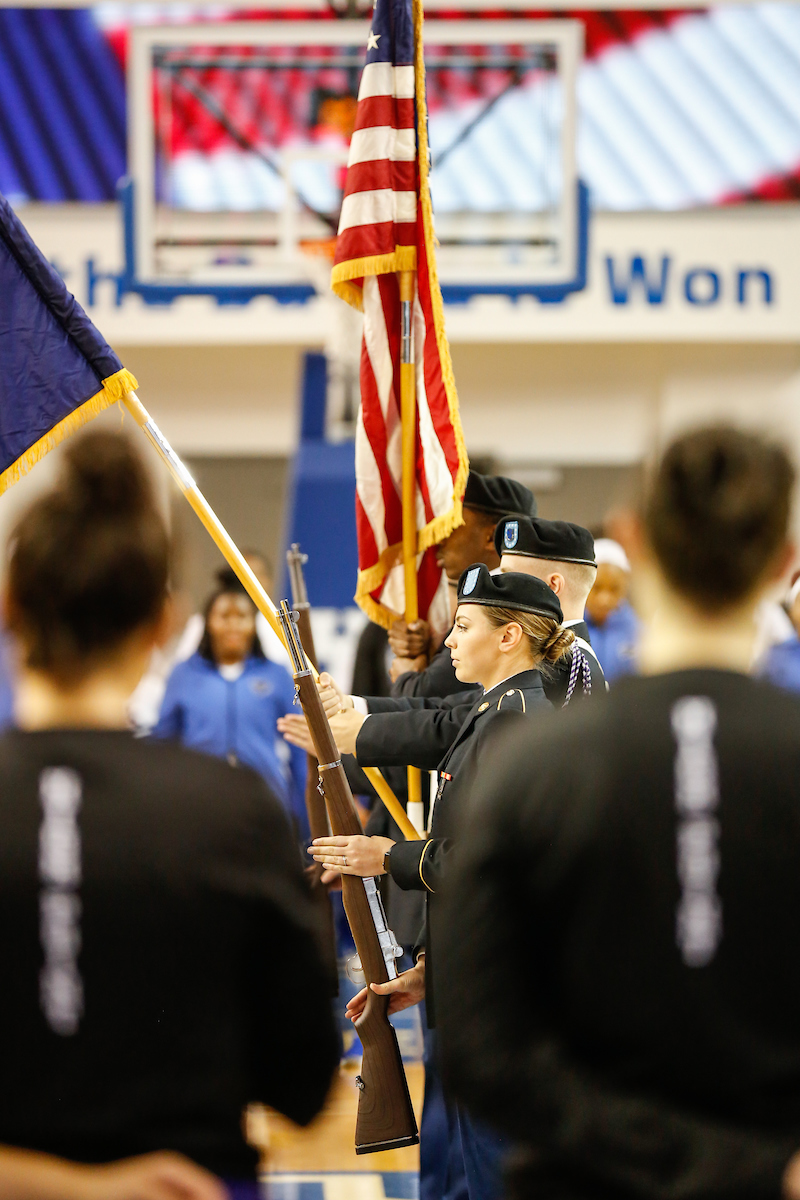 National Anthem. 

UK Women's Basketball beat High Point University 71-49 at Memorial Coliseum  on Sunday, November 18th, 2018.

Photo by Eddie Justice | UK Athletics