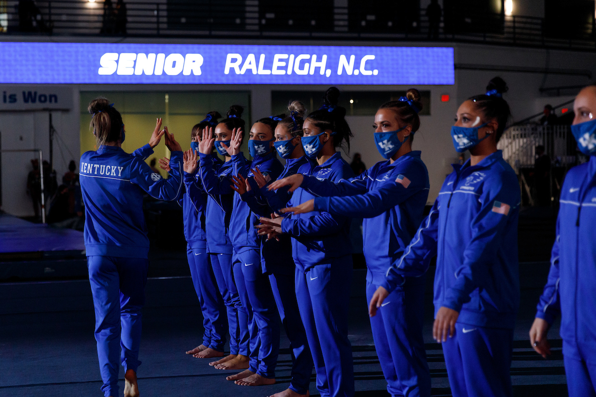 TEAM.

Kentucky beats Auburn, 196.225 - 194.550.

Photo by Elliott Hess | UK Athletics