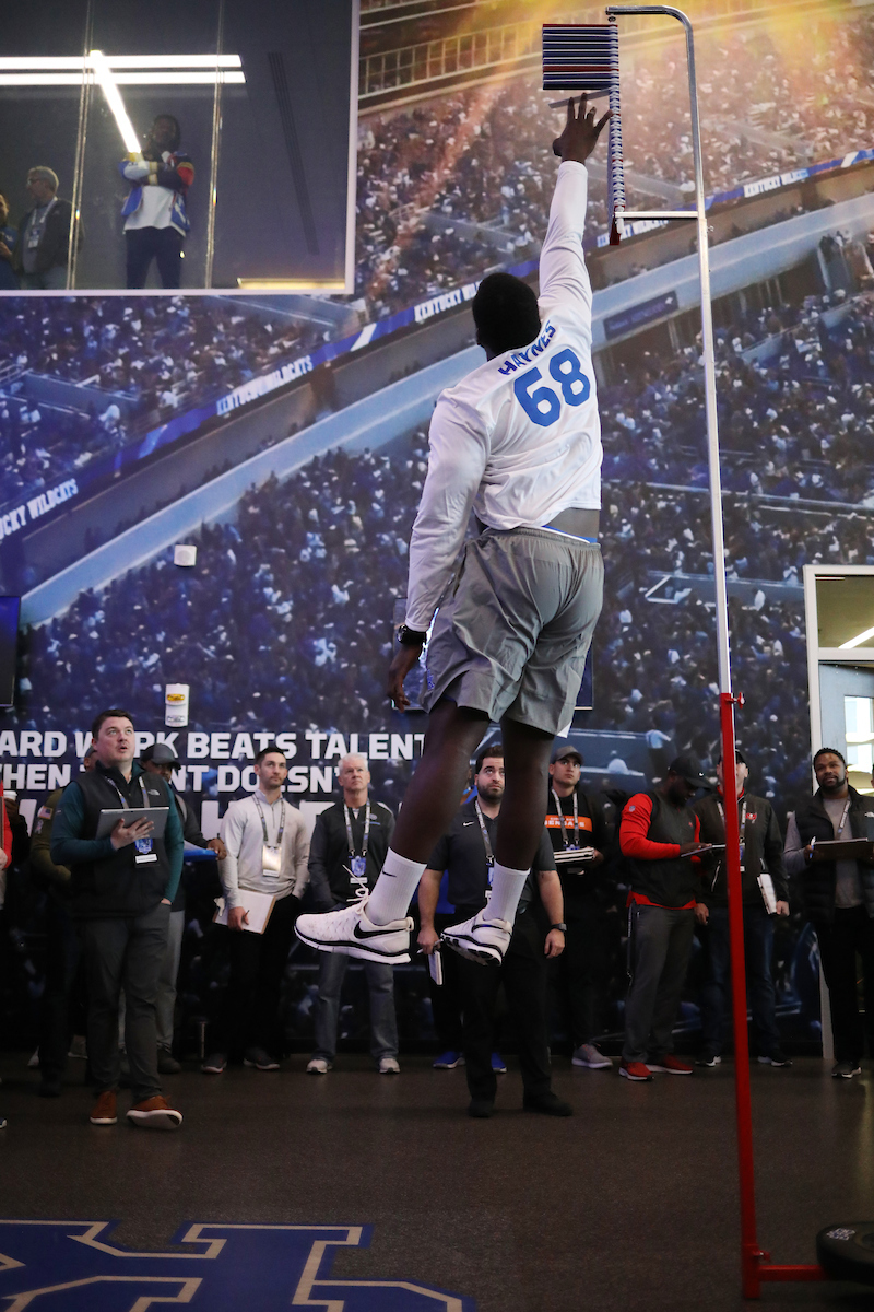 Nick Haynes.

Pro Day for UK Football.

Photo by Quinn Foster | UK Athletics