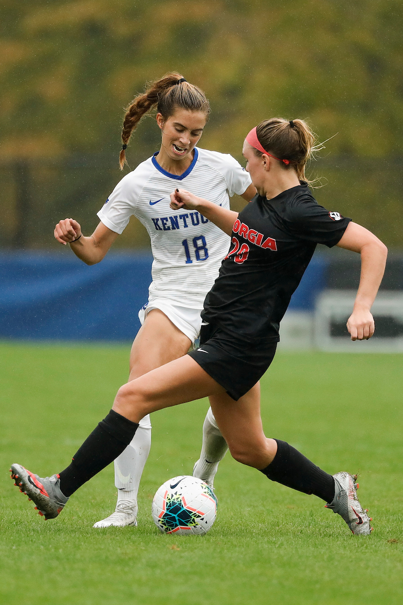 Caroline Trout.

UK women’s soccer tied Georgia 1-1 in double OT on Sunday, October 11, 2020, at The Bell in Lexington, Ky.

Photo by Chet White | UK Athletics
