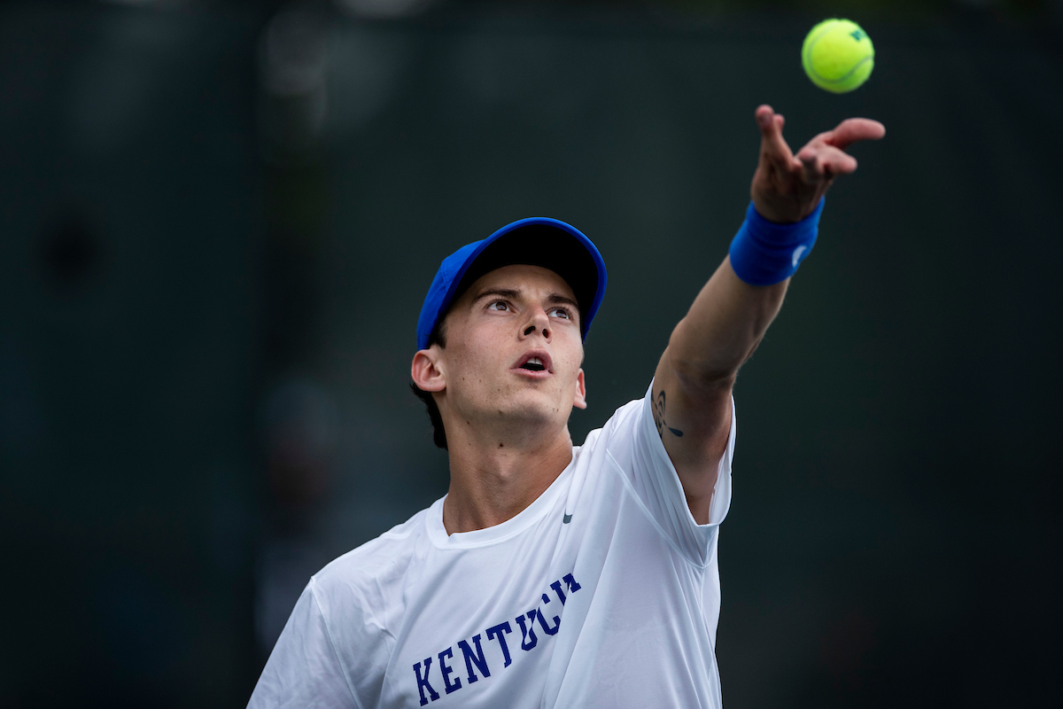 Francois Musitelli.

Kentucky beat DePaul 4-0 in the first round of the 2022 NCAA Men’s Tennis Tournament.

Photo by Elliott Hess | UK Athletics