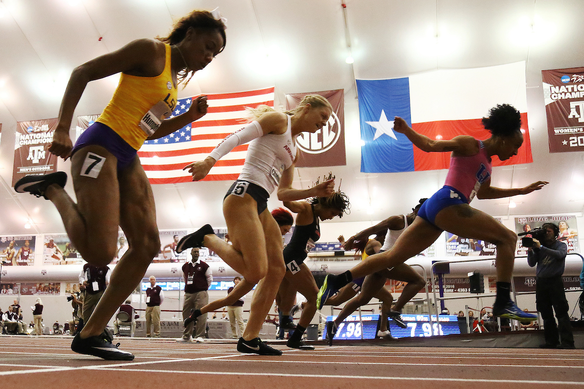 Jasmine Camacho-Quinn.

The University of Kentucky track and field team competes in day two of the 2018 SEC Indoor Track and Field Championships at the Gilliam Indoor Track Stadium in College Station, TX., on Sunday, February 25, 2018.

Photo by Chet White | UK Athletics
