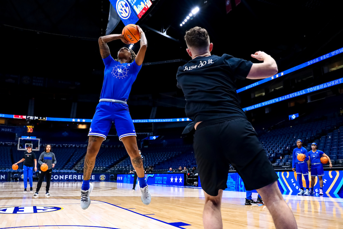 Jazmine Massengill.

Kentucky shootaround day one for the SEC Tournament.

Photo by Eddie Justice | UK Athletics