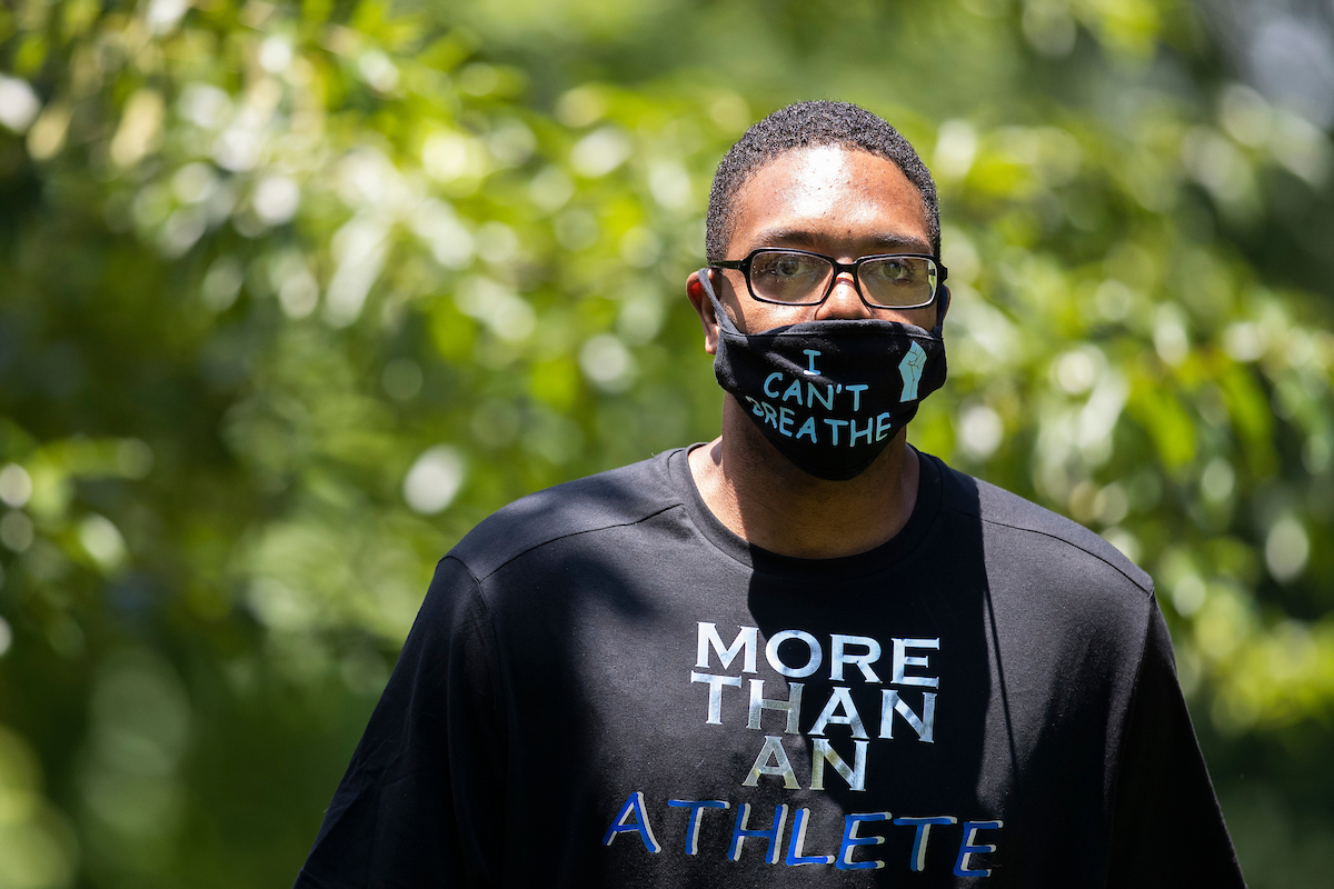 Erik Daniels.

Walk Forward Lexington.

Photo by Chet White | UK Athletics