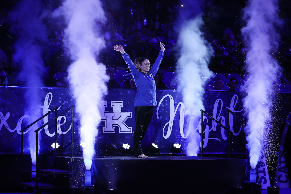 The University of Kentucky gymnastics team beat Ball State, Southeast Missouri, and George Washington on Friday, January 5, 2017 at Rupp Arena in Lexington, Ky.

Photo by Elliott Hess | UK Athletics