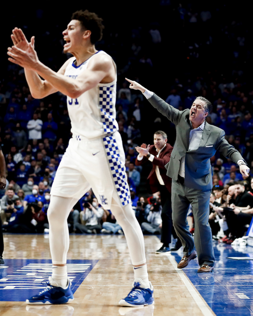 Kellan Grady. John Calipari.

Kentucky beat Alabama 90-81.

Photos by Chet White | UK Athletics