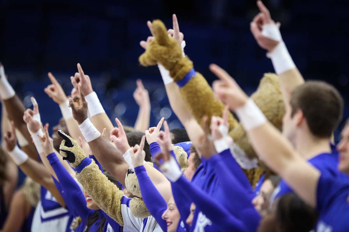 Cheerleaders.

UK women's basketball beat Virginia 63-51 at Rupp Arena on Thursday, November 15th,2018.

Photo by Eddie Justice | UK Athletics