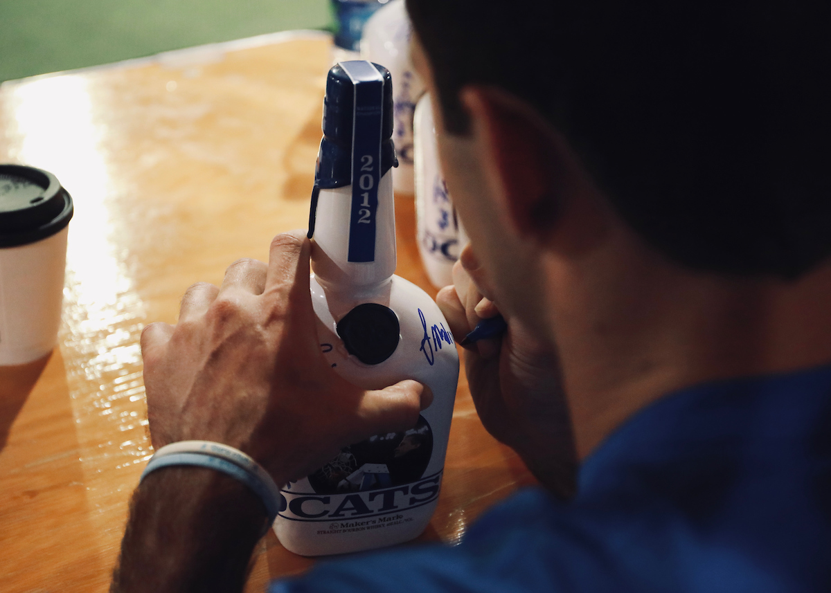 Sam Malone.

Members of the 2012 national championship team at the 2019 Maker's Mark Bottle signing event.

Photo by Noah J. Richter | UK Athletics