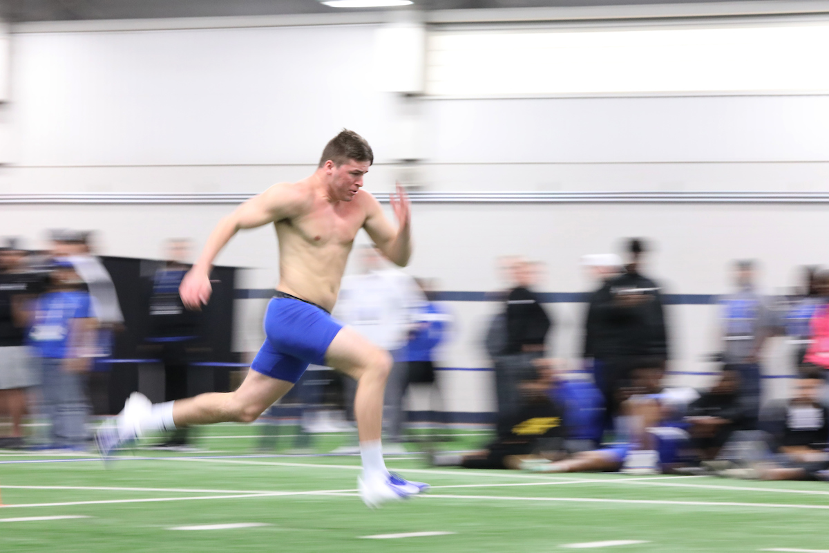 Tristan Yeomans.

Pro Day for UK Football.

Photo by Quinn Foster | UK Athletics
