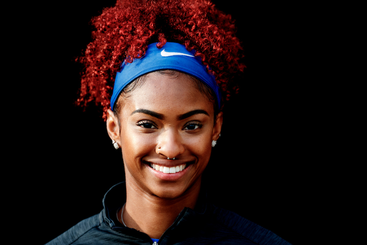 Masai Russell.

SEC Outdoor Track and Field Championships Day 1.

Photo by Elliott Hess | UK Athletics