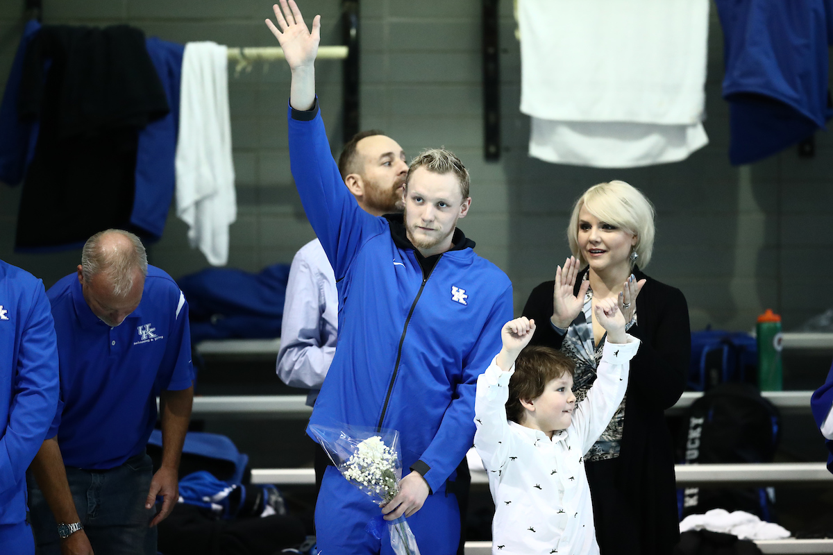 The UK men's and women's swim and drive teams beat Louisville on Senior Day at the Lancaster Aquatic Center on Saturday, January 26, 2019.

Photo by Elliott Hess | UK Athletics