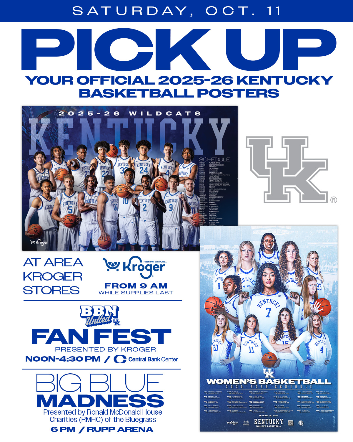 Kentucky Men’s and Women’s Basketball Posters Available Saturday