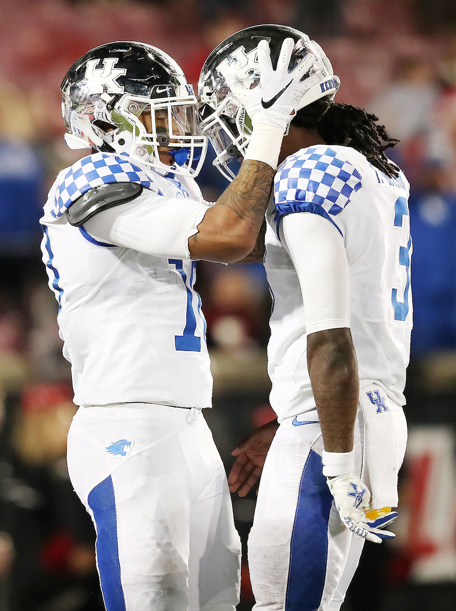 AJ Rose, Terry Wilson

UK football beats Louisville 56-10 at Cardinal Stadium. 

Photo by Britney Howard  | UK Athletics