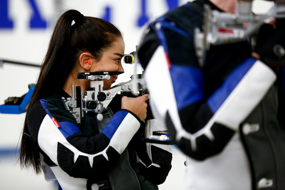 Ruby Gomes. 

Kentucky Rifle vs the Navy. 

Photo by Eddie Justice | UK Athletics