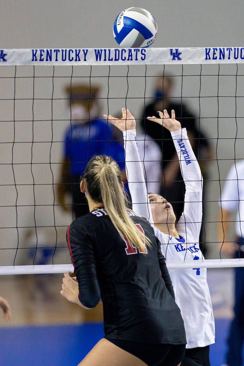 Emma Grome.

Kentucky beats Stanford 3-2.

Photo by Grant Lee | UK Athletics