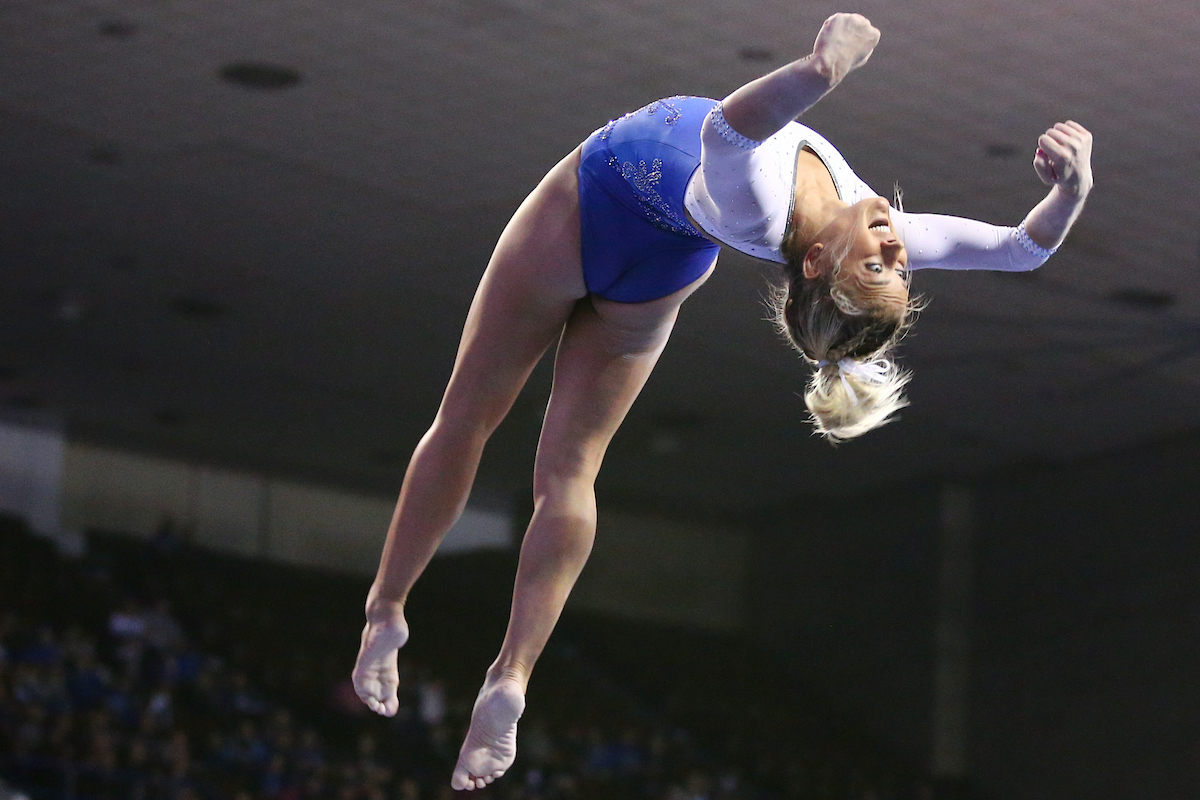 ALEX HYLAND.


Kentucky beats Alabama, 197.200 - 196.800.

Photo by Elliott Hess | UK Athletics