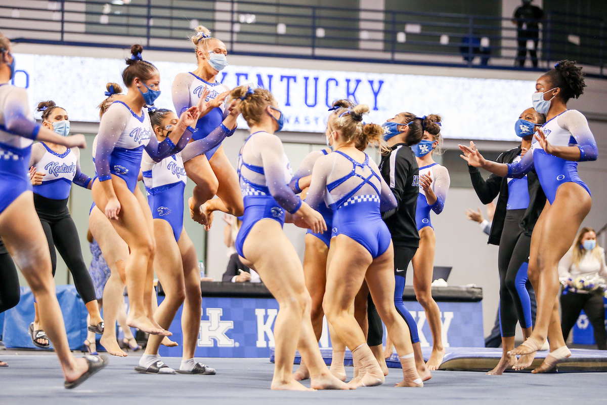 Team.

Kentucky beats LSU 197.100 - 196.800

Photo by Hannah Phillips | UK Athletics