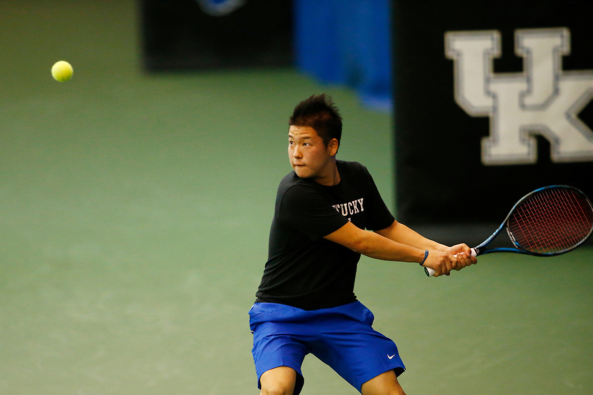 Kento Yamada.

The University of Kentucky men?s tennis squad in action against EKU on Friday, January 19th, 2018, at the Hilary J. Boone Center in Lexington, Ky.

Photo by Quinn Foster I UK Athletics